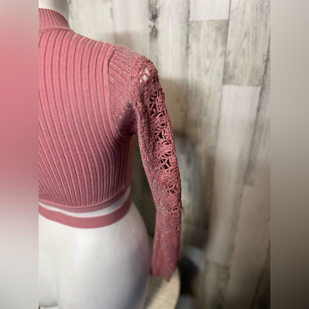 Pink cropped sweater - Picture 5 of 8